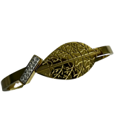 Plain Band Kada Highlighted by Leaf and Tiny Diamond Rectangle